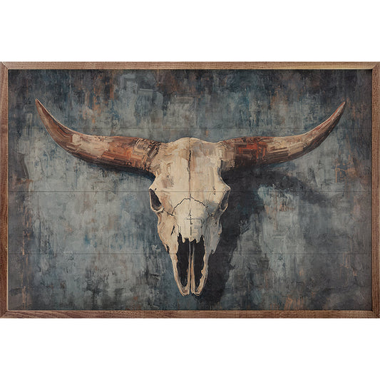 Vintage Cow Skull 2 By Nina Blue