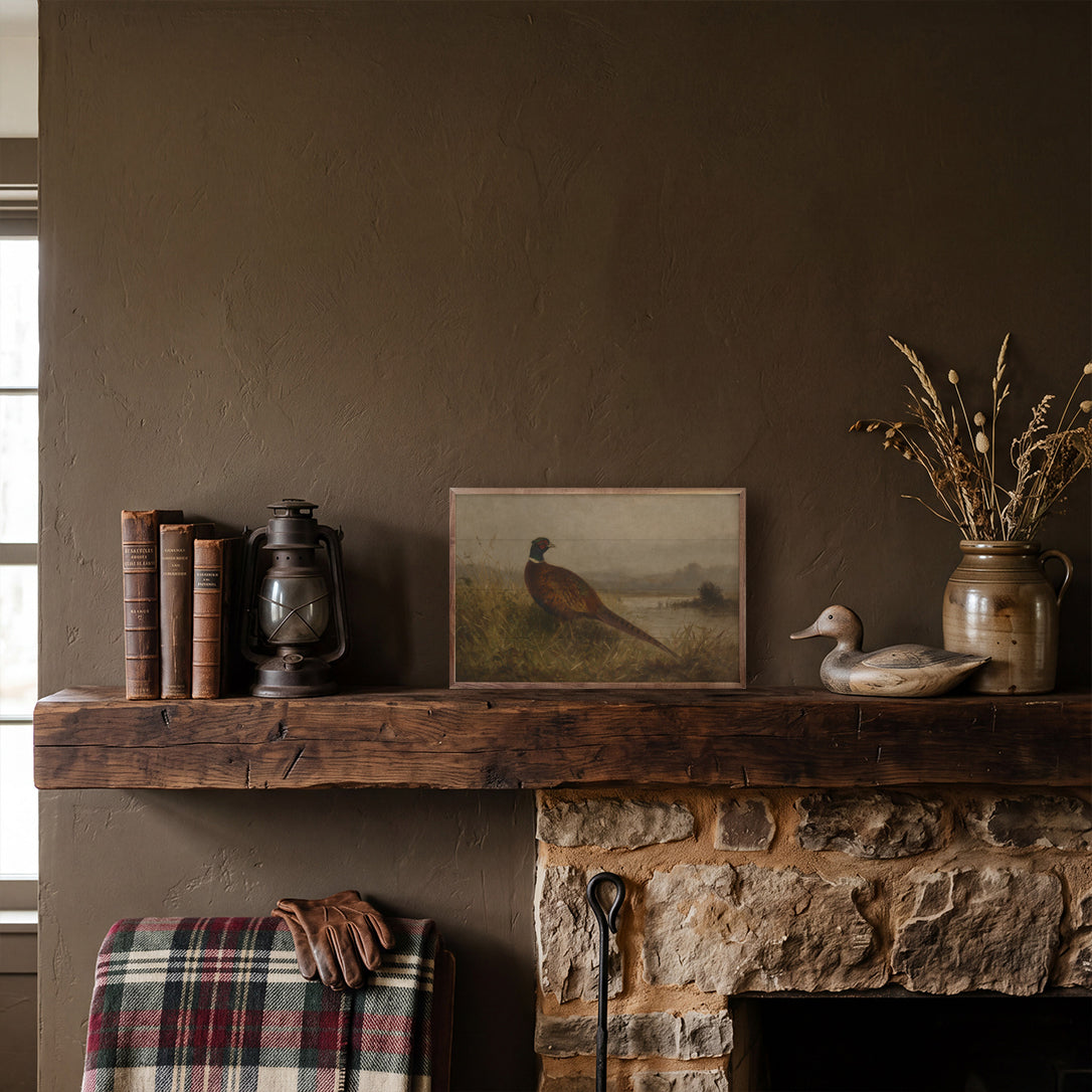 Vintage Ring Necked Pheasant By The Water