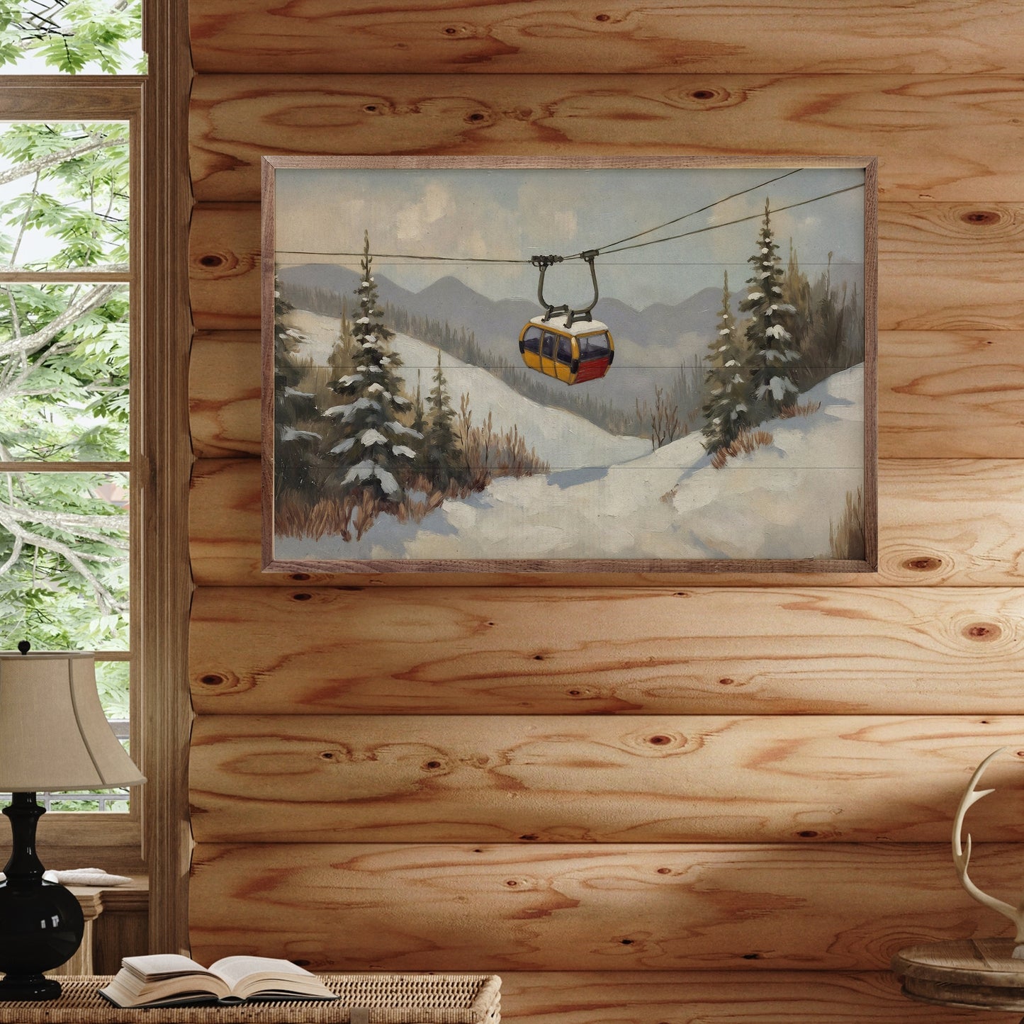 Vintage Ski Lift In Mountains