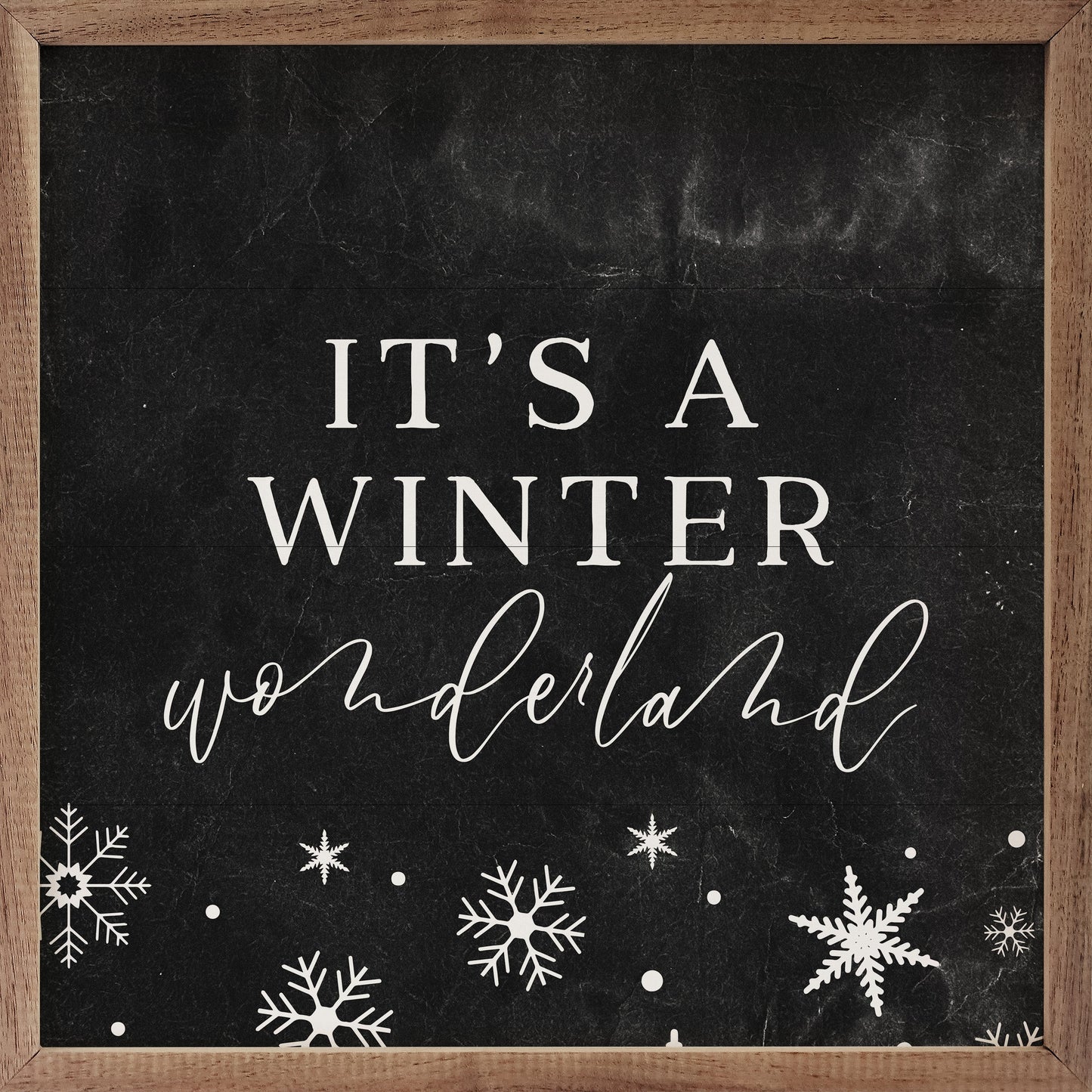 It's A Winter Wonderland Snowflakes Black