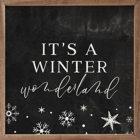 It's A Winter Wonderland Snowflakes Black