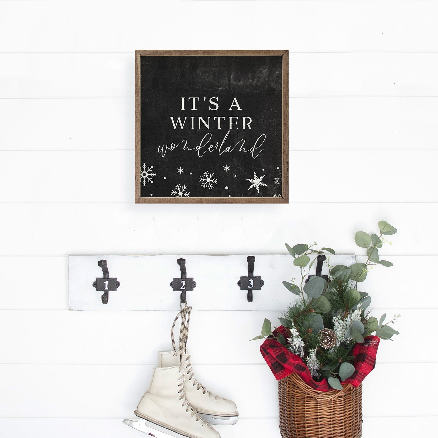 It's A Winter Wonderland Snowflakes Black