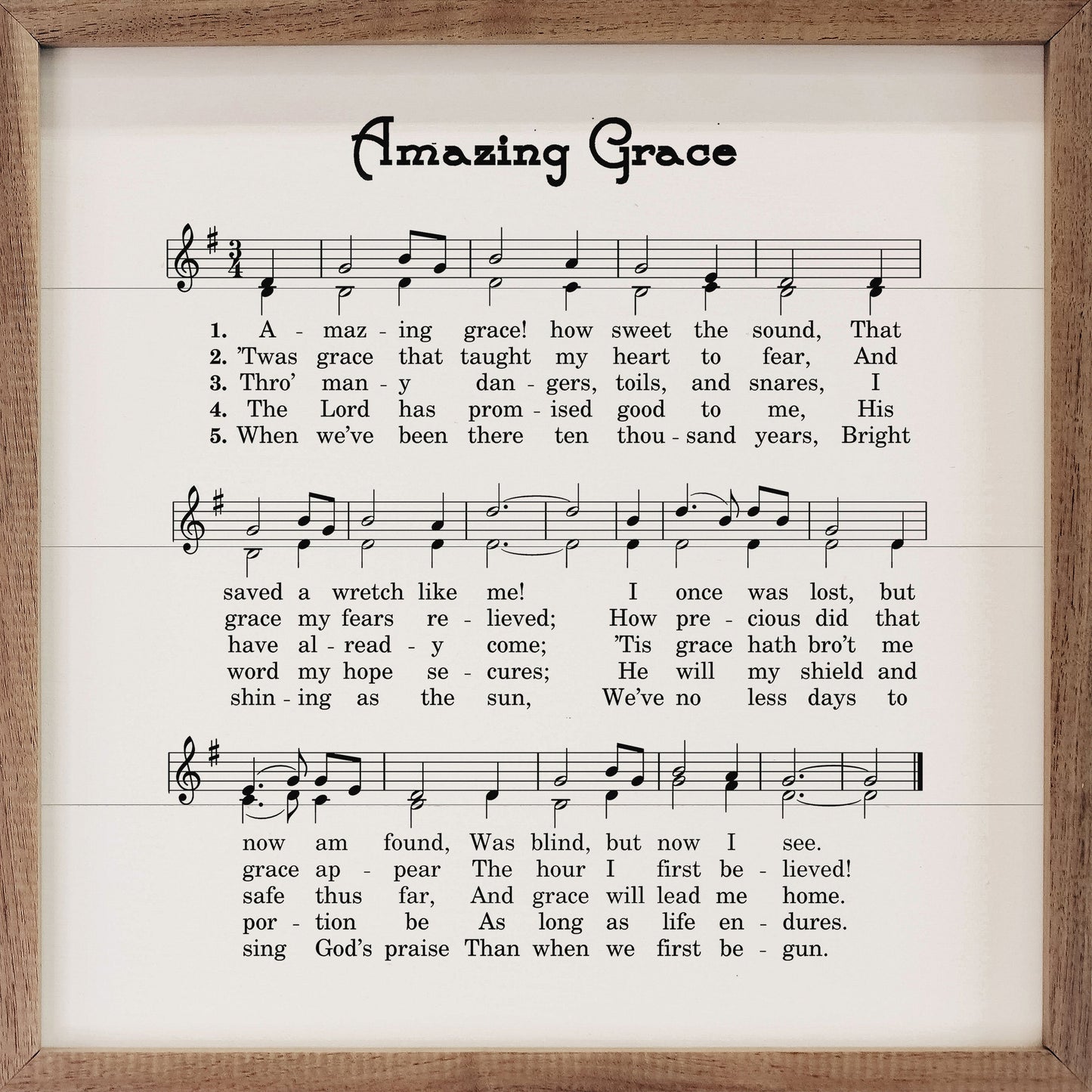 Amazing Grace Sheet Music White