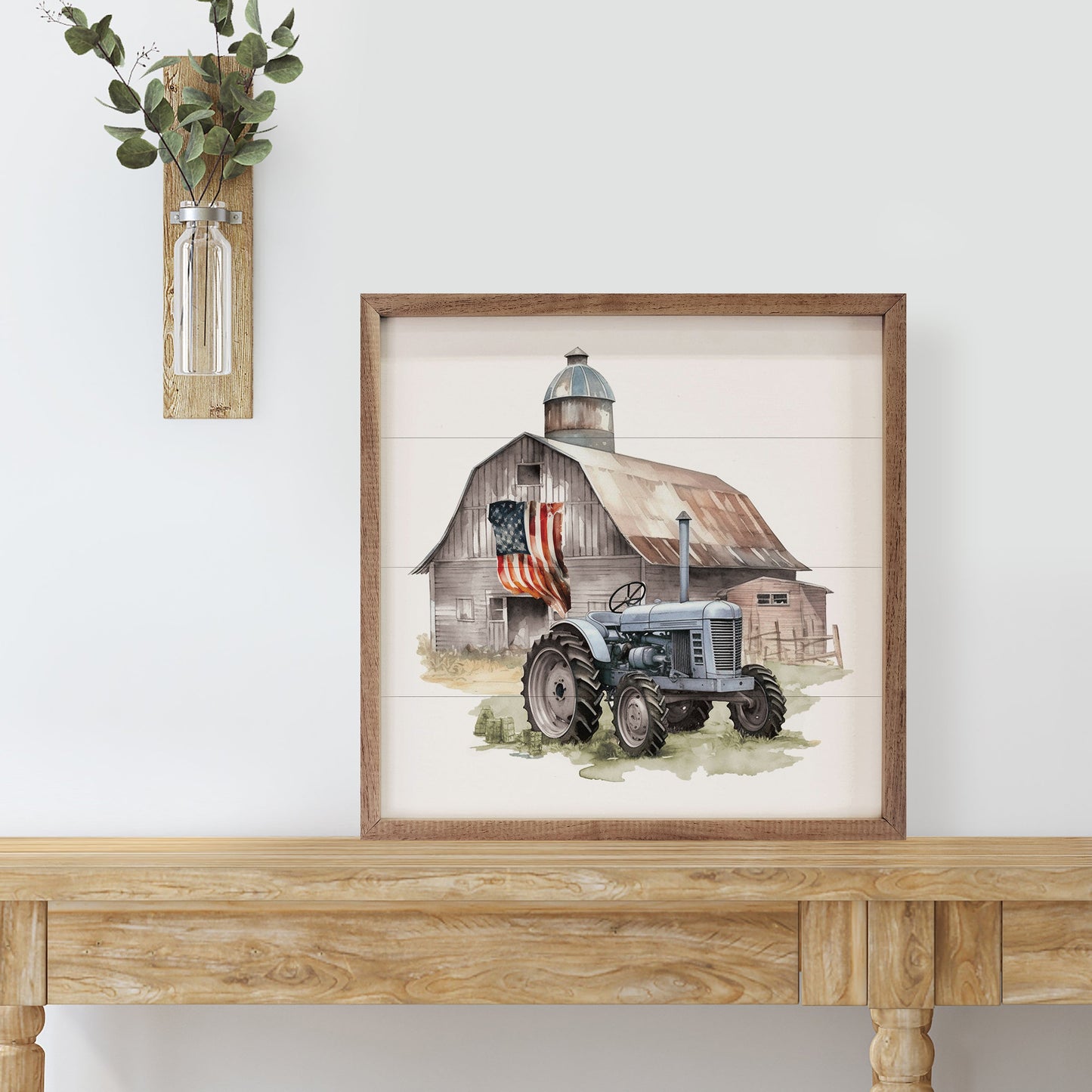 American Flag Barn Tractor