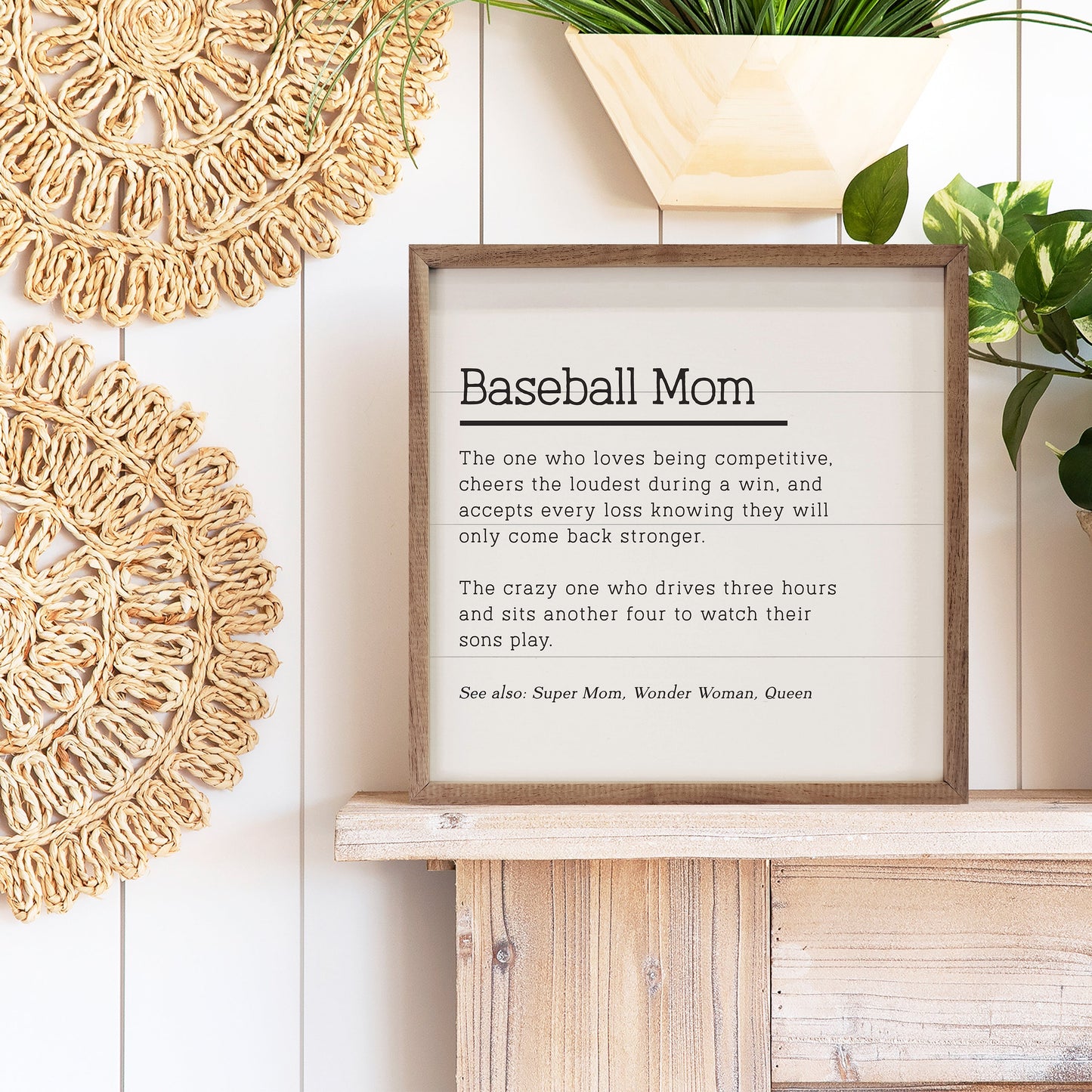Baseball Mom White