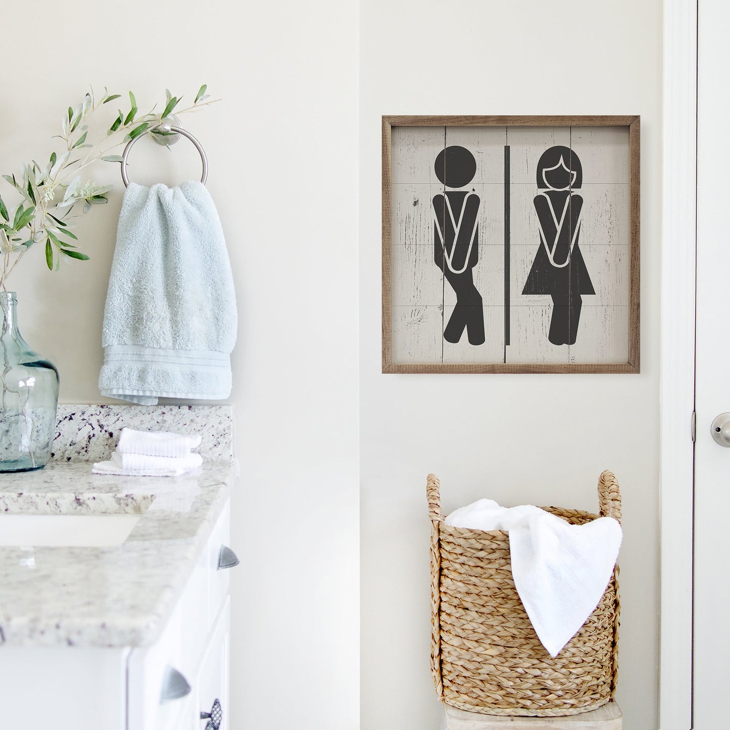 Bathroom Icons Whitewash
