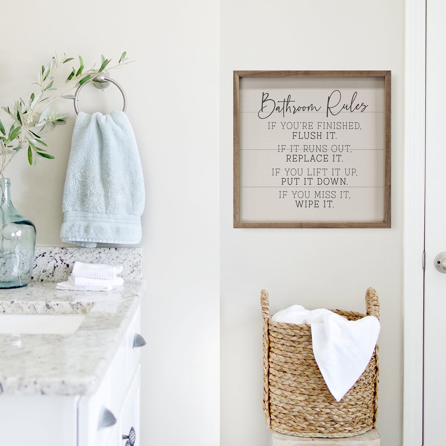 Bathroom Rules If You're Finished White