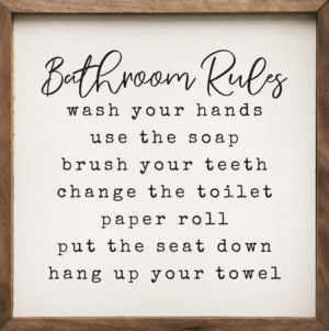 Bathroom Rules White