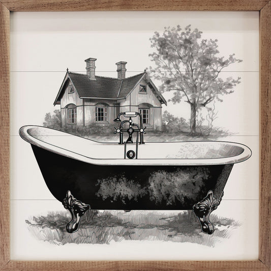 Black Country Tub With House White