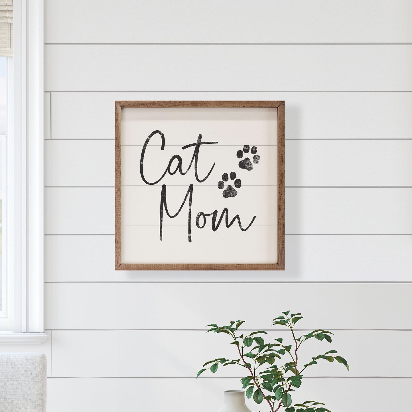 Cat Mom Paw Prints White