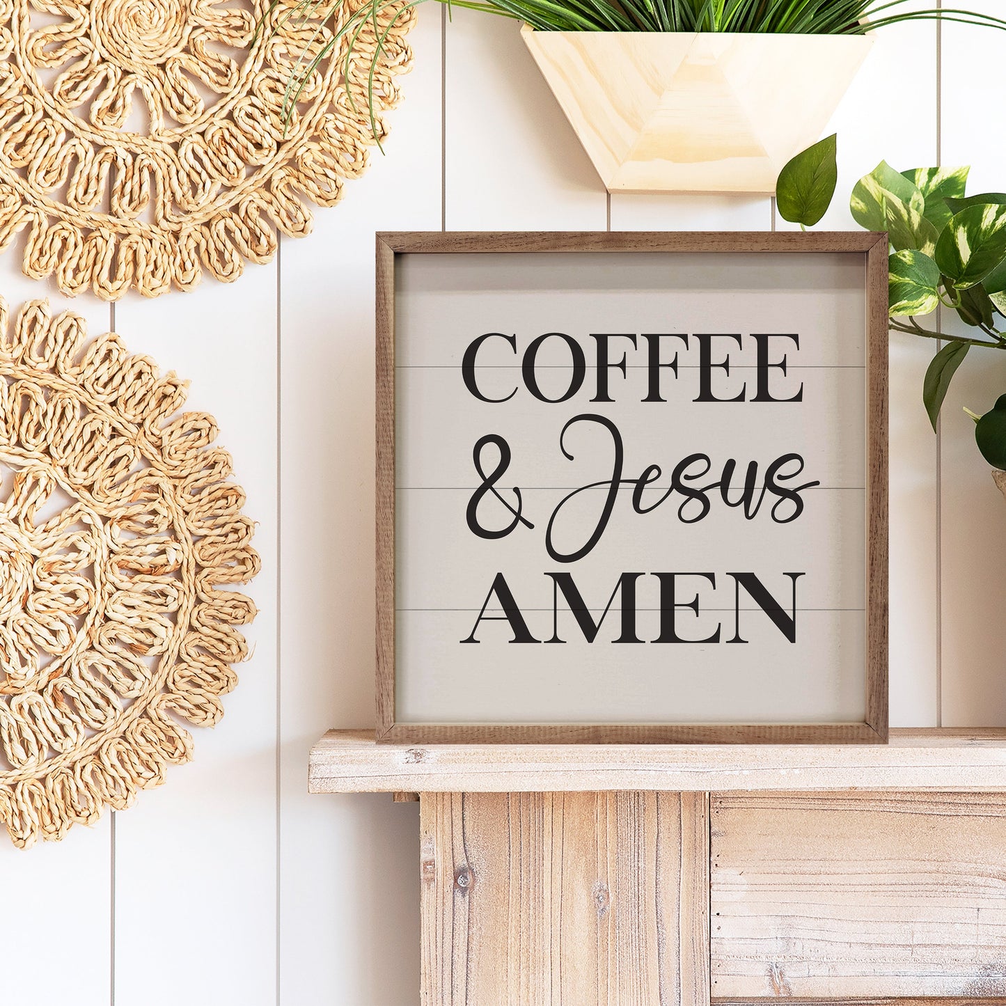 Coffee And Jesus Amen White
