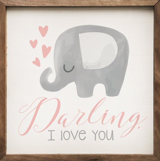 Darling I Love You Elephant Hearts White