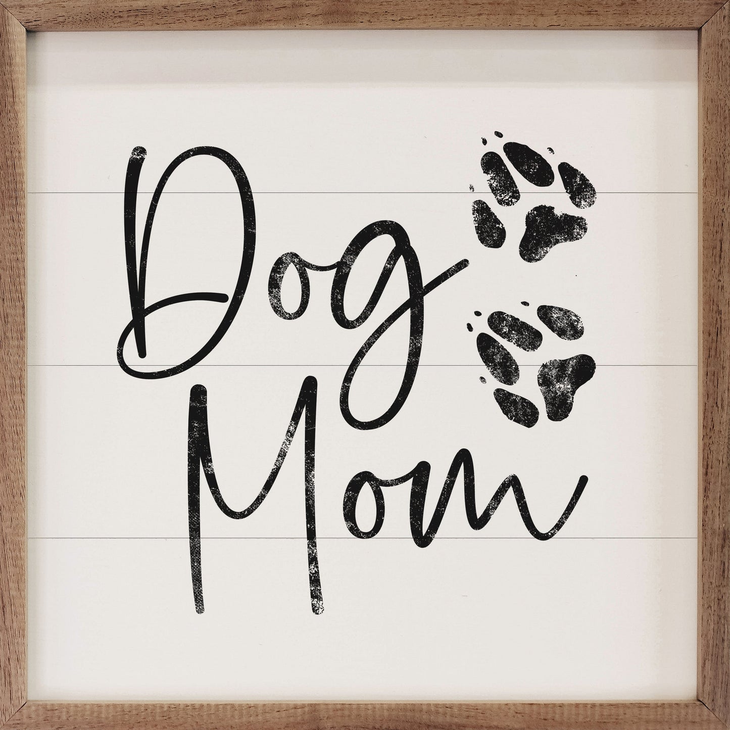 Dog Mom Paw Prints White