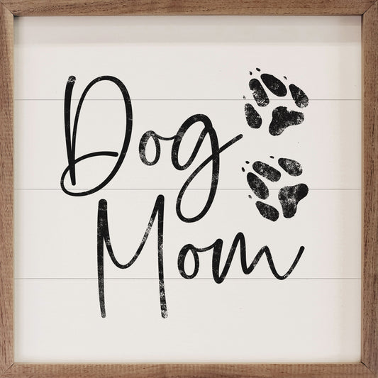 Dog Mom Paw Prints White
