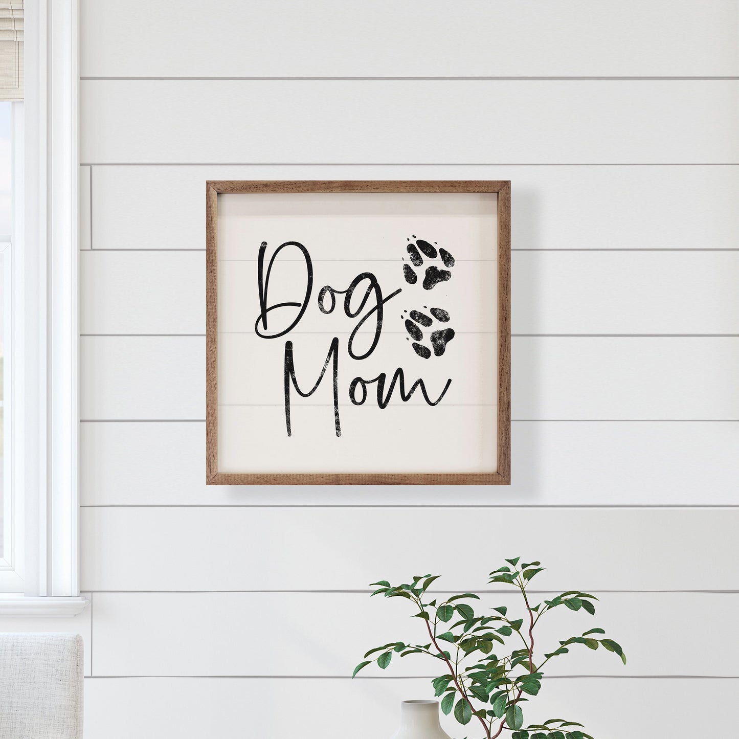 Dog Mom Paw Prints White