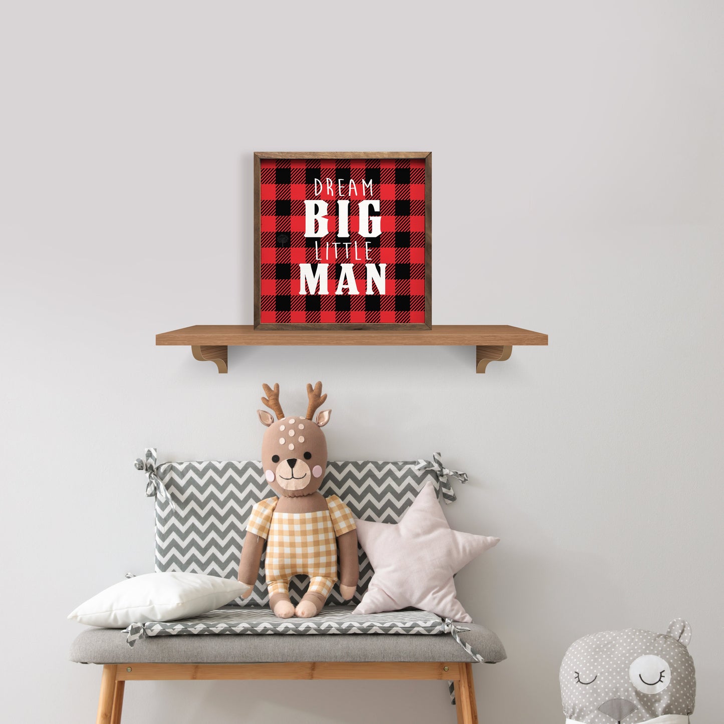 Dream Big Little Man Plaid Red