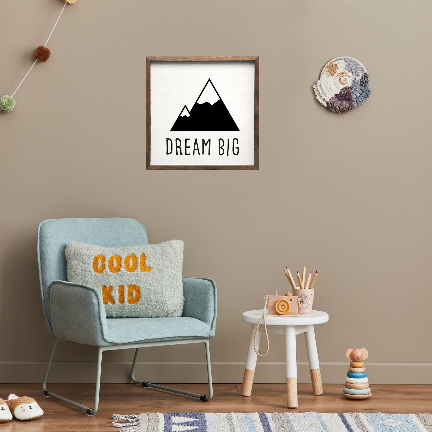 Dream Big Mountains Black White