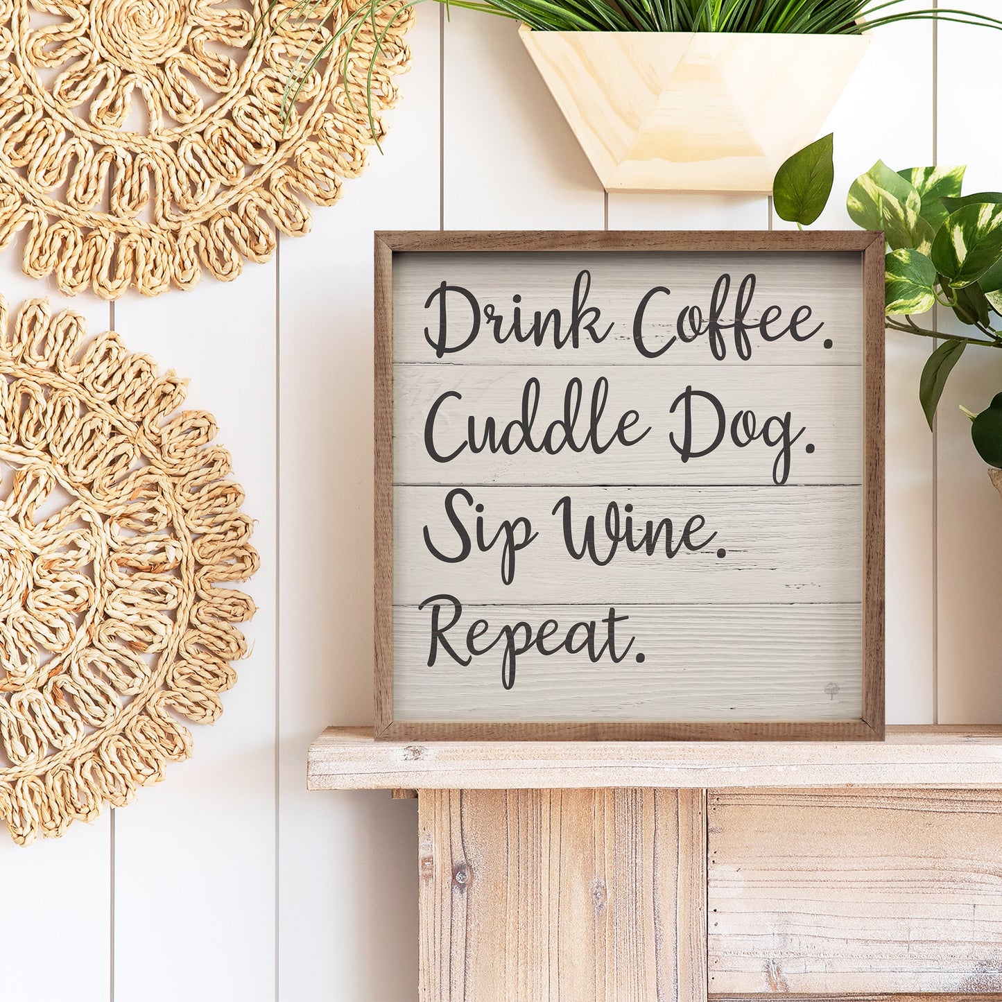 Drink Coffee Cuddle Dog Whitewash