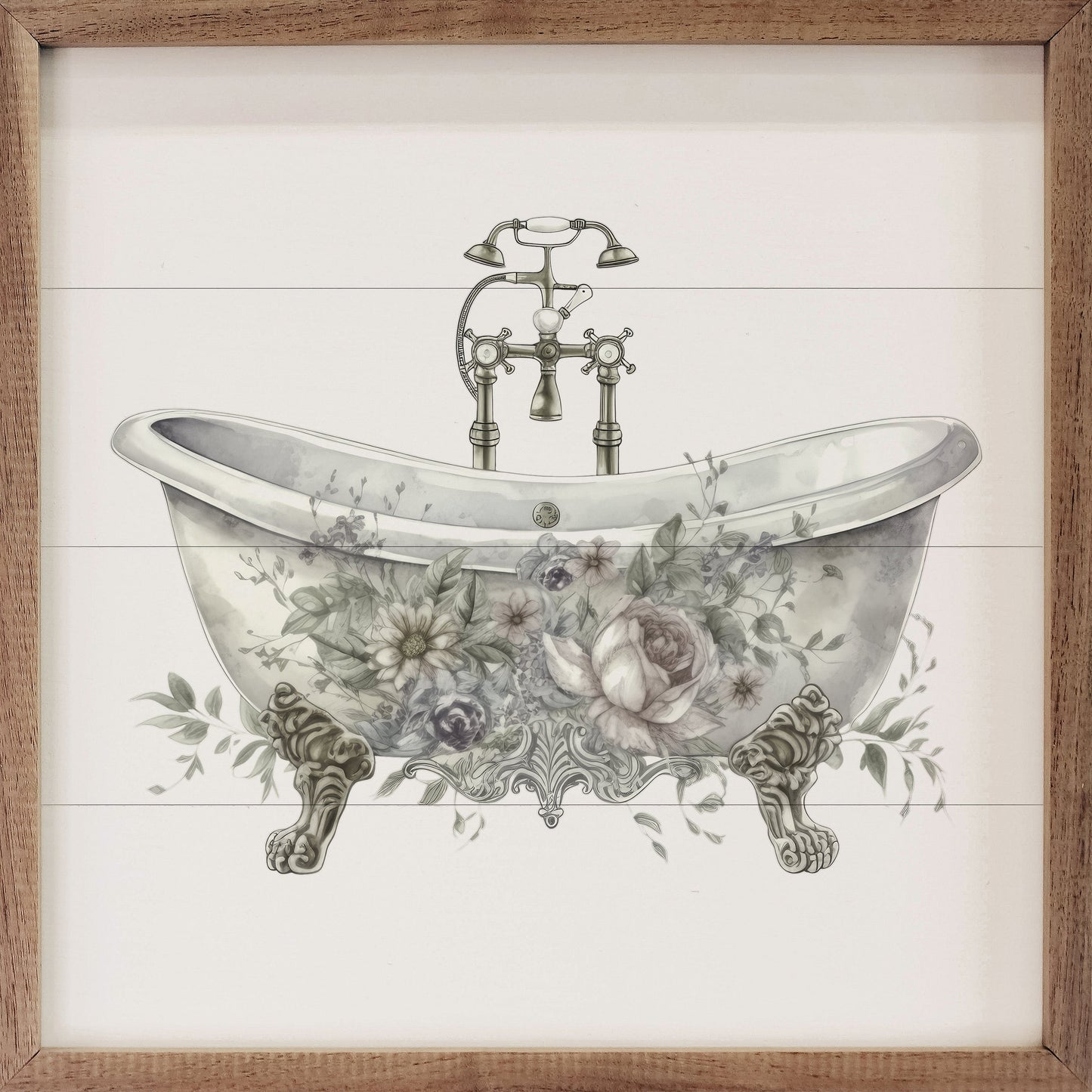 Elegant White Tub Front Flowers White