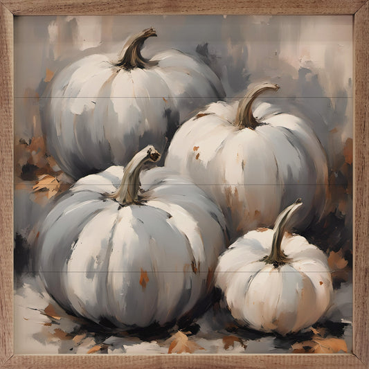 Four Blue Gray Tone Pumpkins