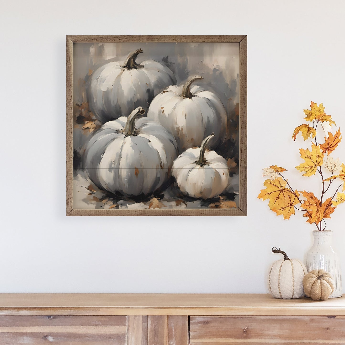 Four Blue Gray Tone Pumpkins