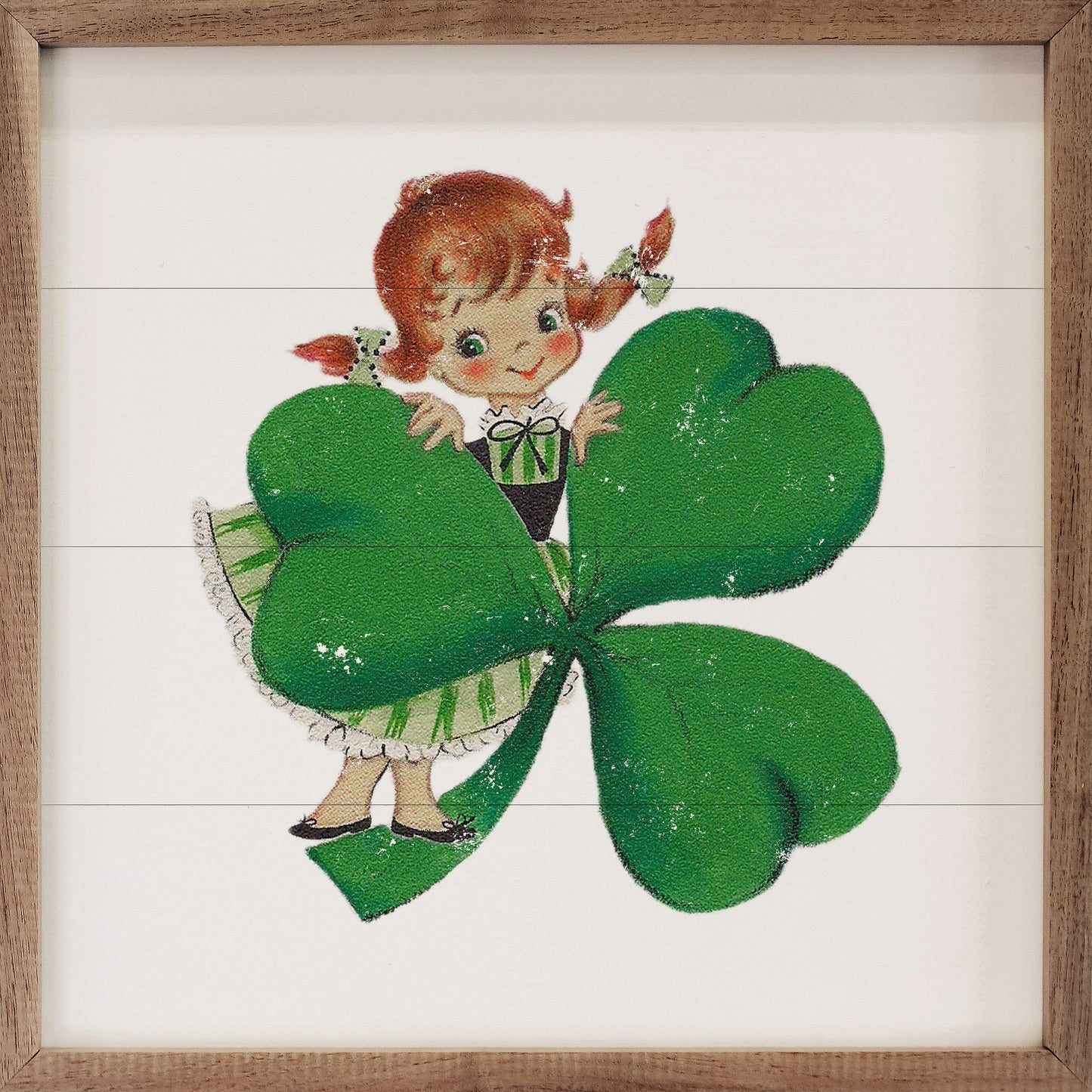Girl With Shamrock White