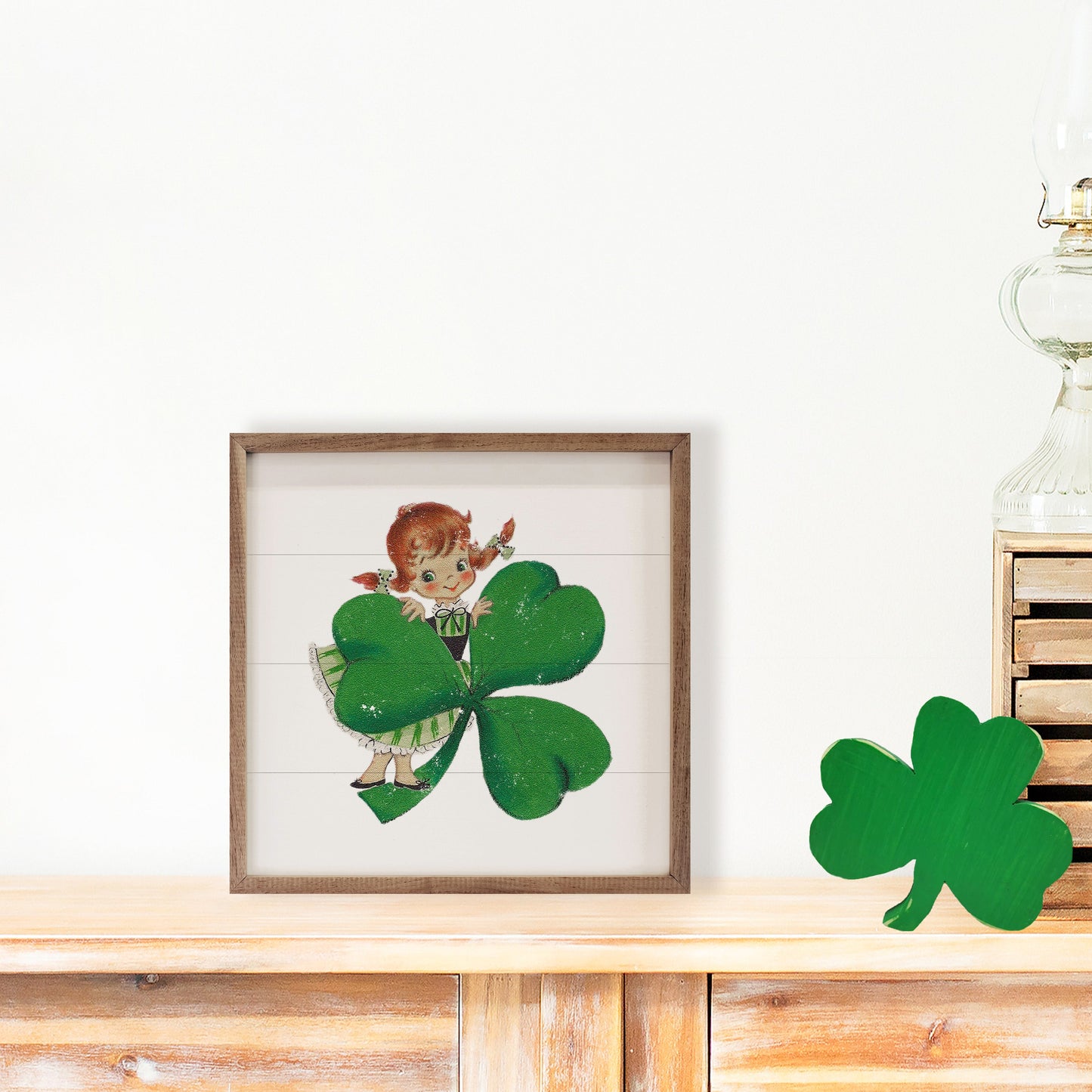 Girl With Shamrock White