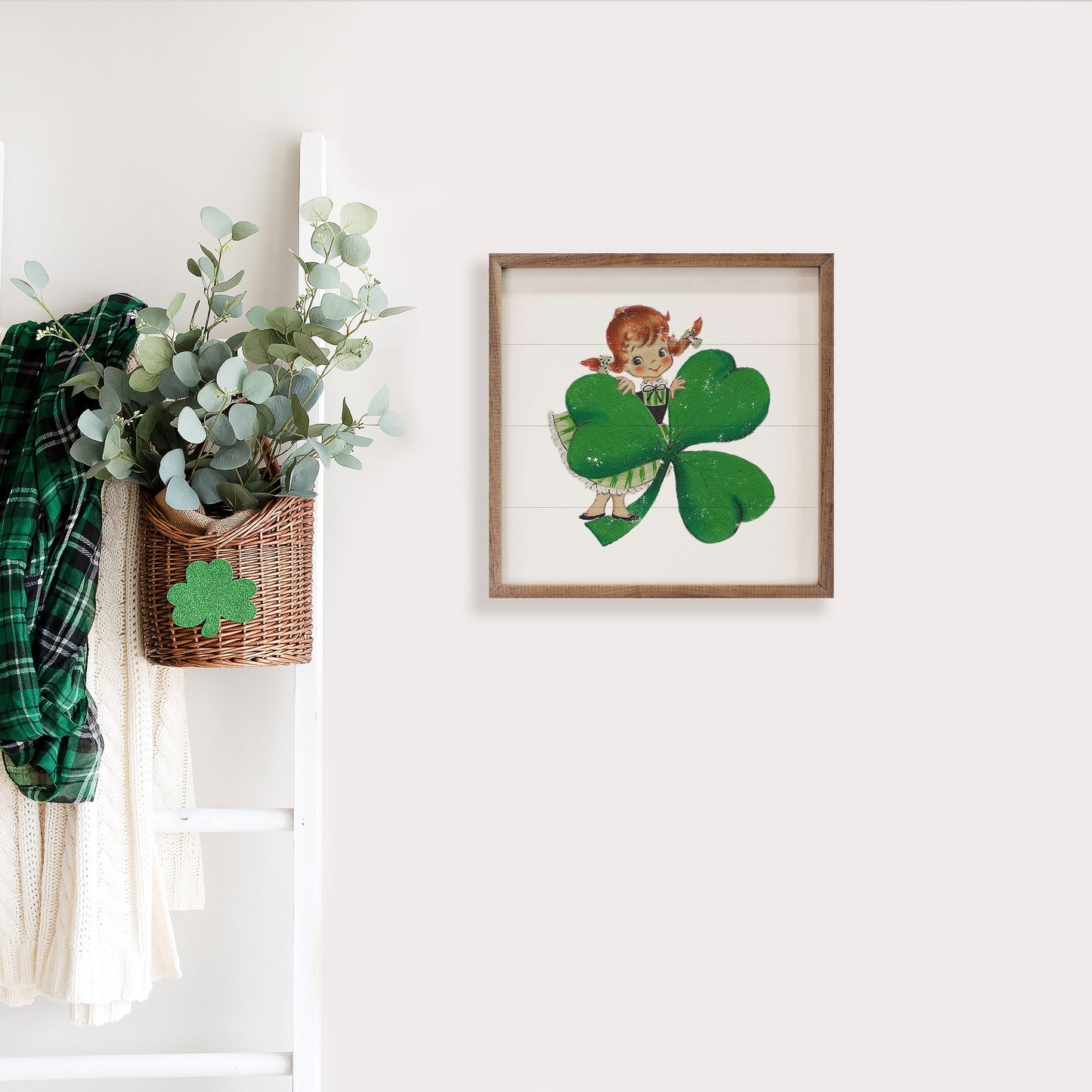 Girl With Shamrock White