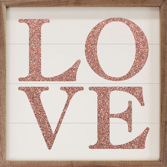 Glitter Pink Love White