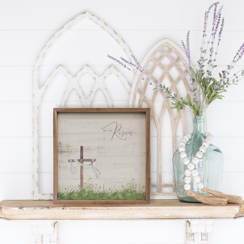 He is Risen Cross Whitewash