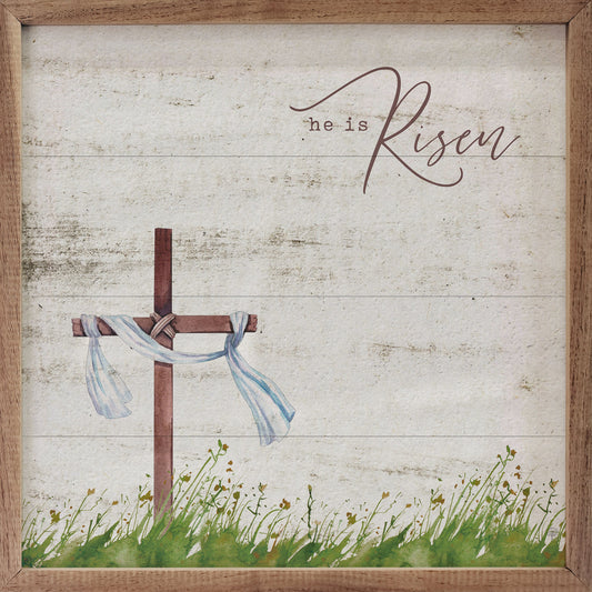 He is Risen Cross Whitewash