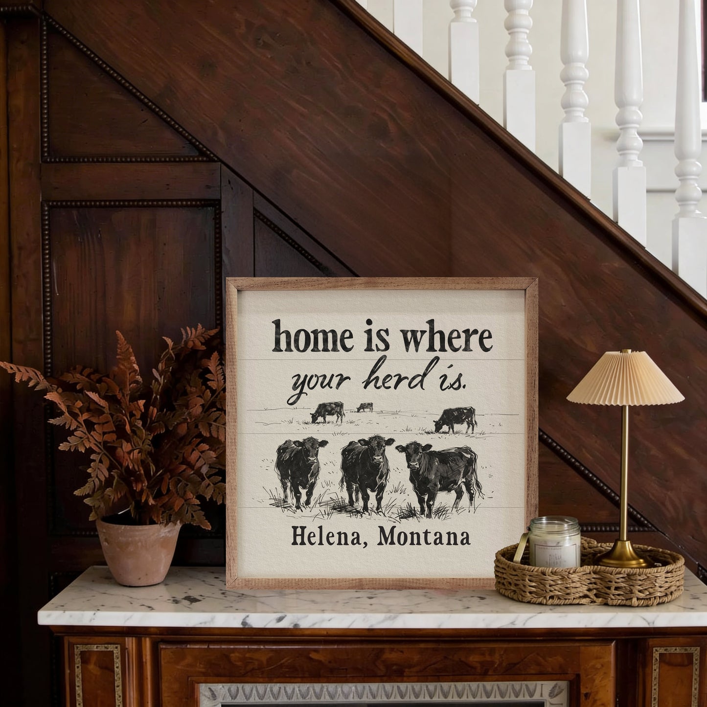Home Is Where Your Herd Is Angus Personalized
