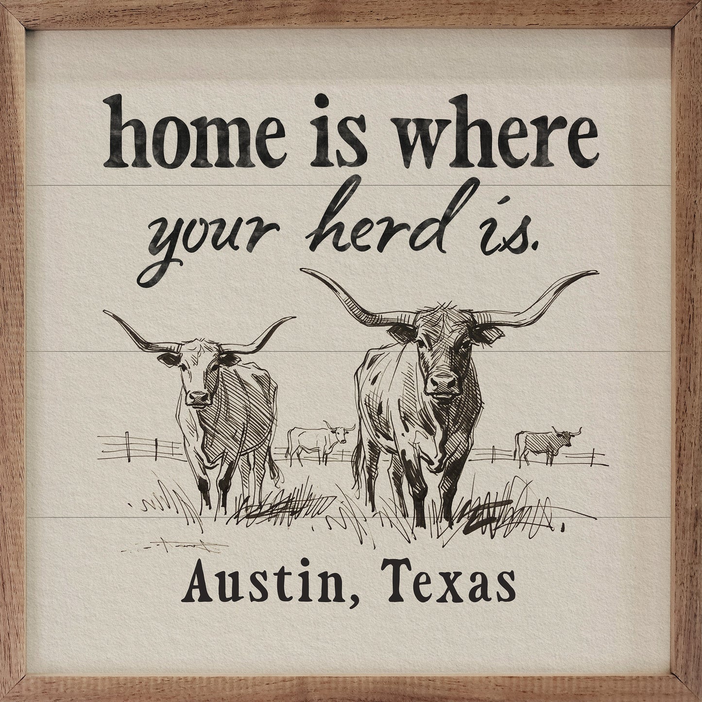 Home Is Where Your Herd Is Longhorn Personalized