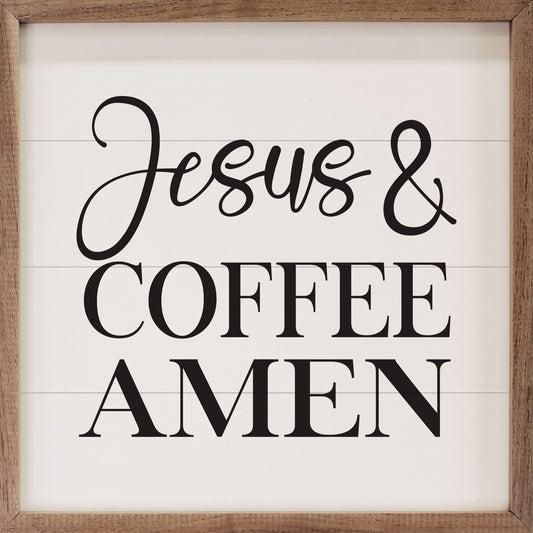 Jesus And Coffee Amen White