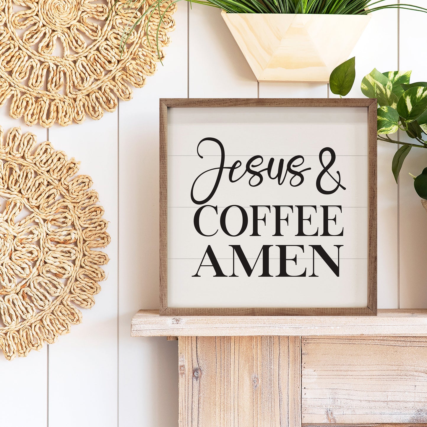 Jesus And Coffee Amen White