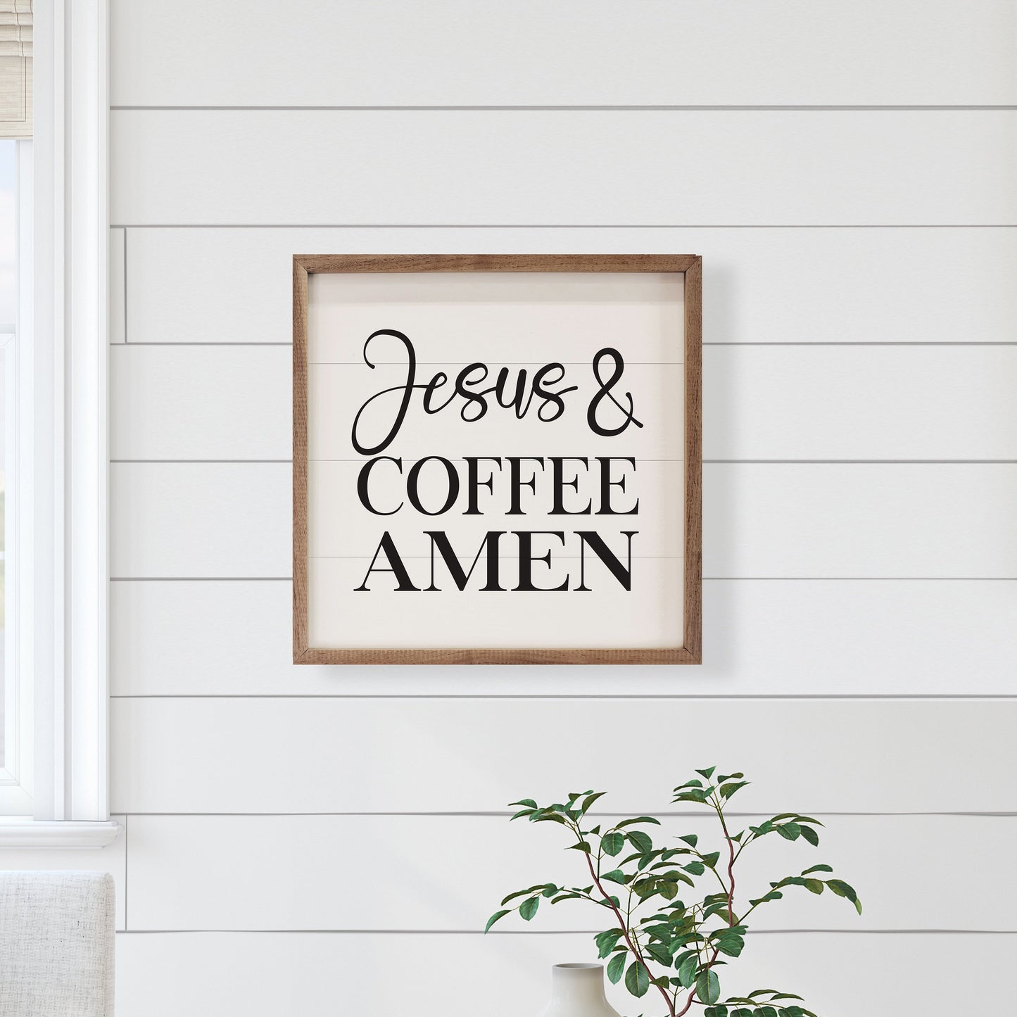Jesus And Coffee Amen White