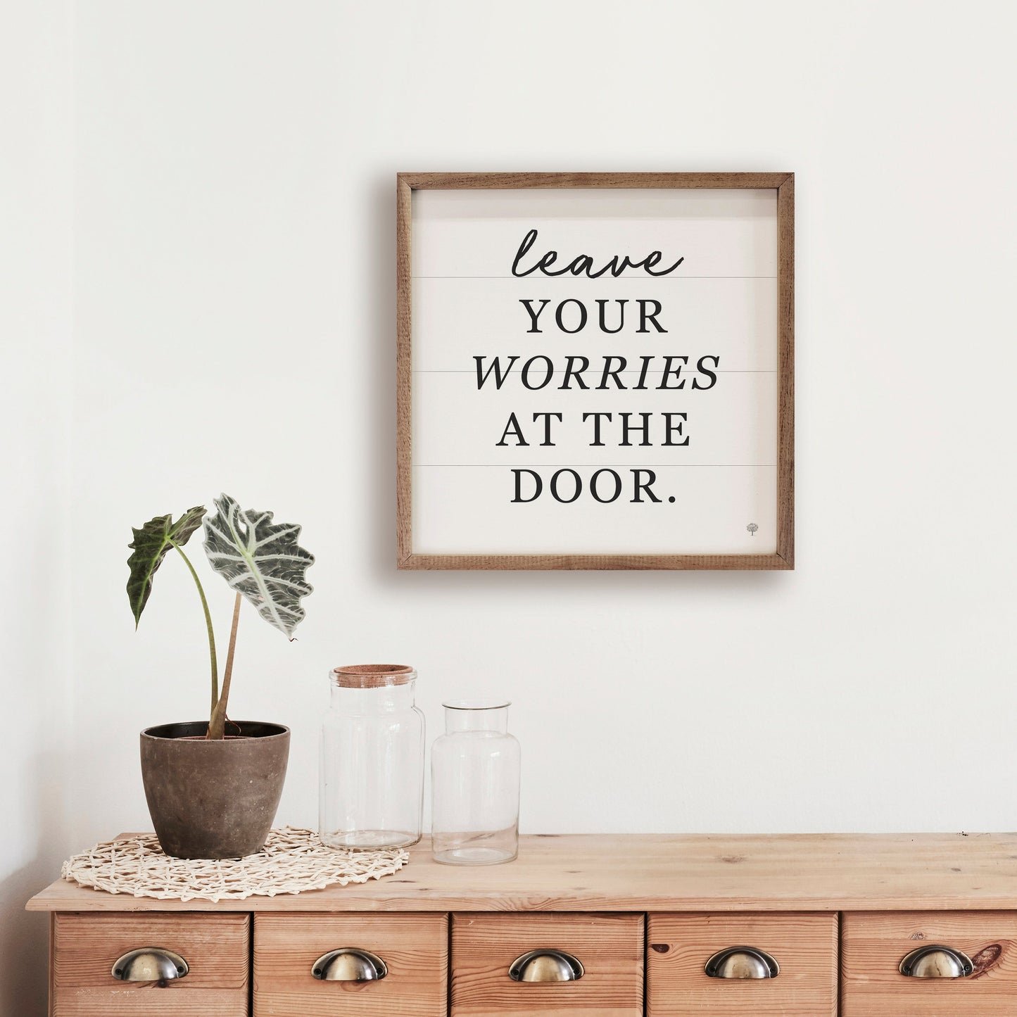 Leave Your Worries At The Door White