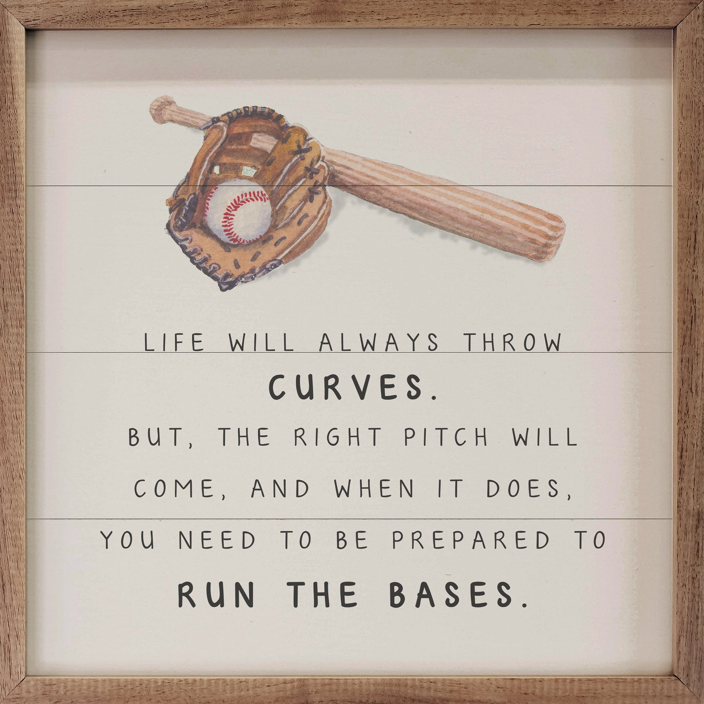 Life Will Always Throw Curves Baseball White
