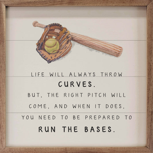 Life Will Always Throw Curves Softball White