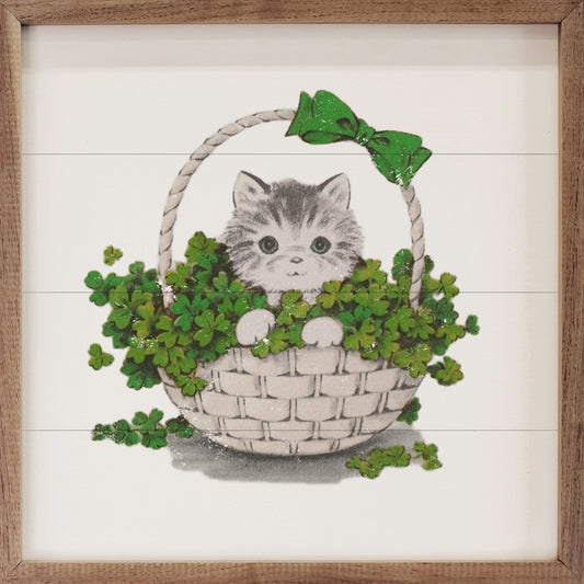 Lucky Charm Cat In Basket