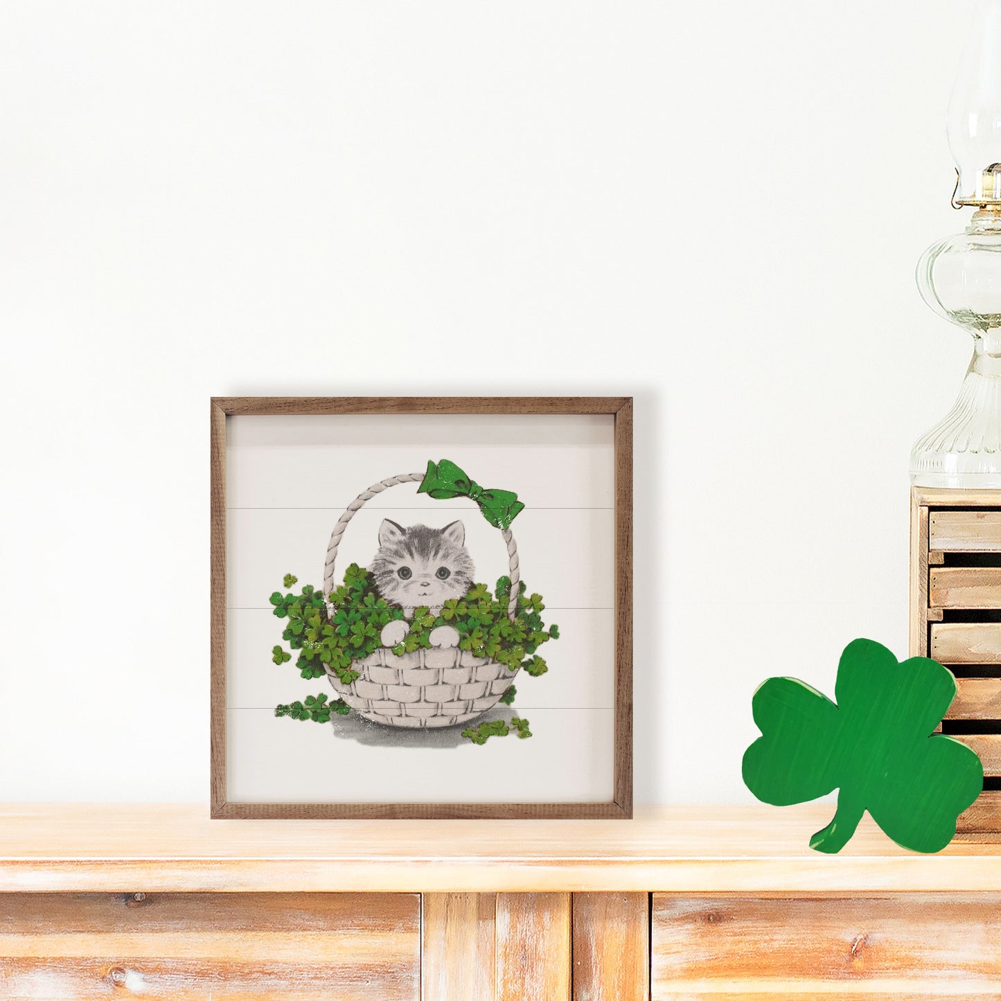 Lucky Charm Cat In Basket