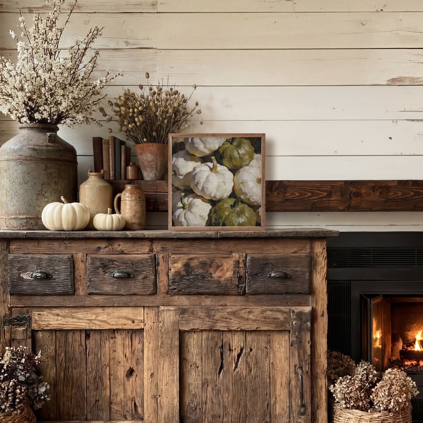 Muted Green Harvest Pumpkins