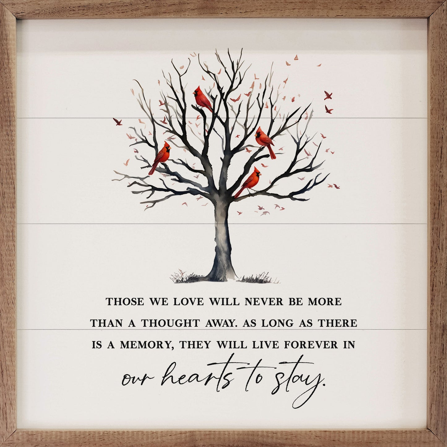 Our Hearts To Stay Cardinal Tree White