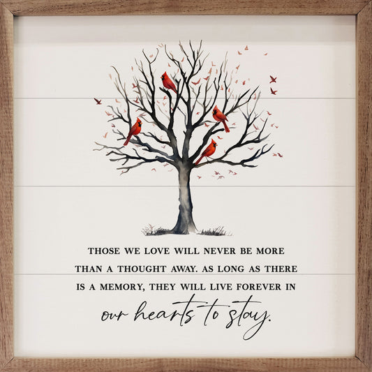 Our Hearts To Stay Cardinal Tree White