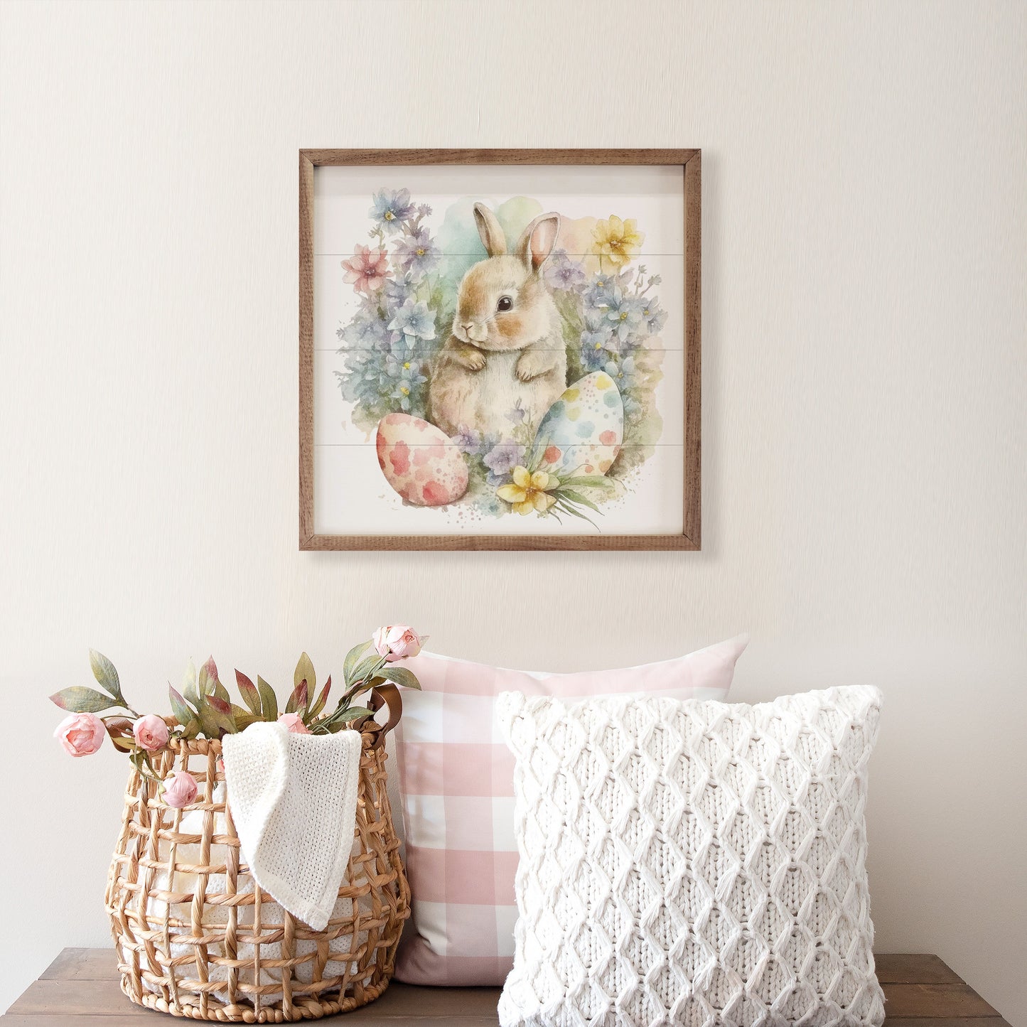 Pastel Easter Bunny And Eggs