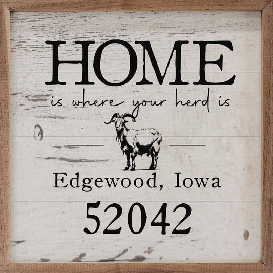 Home Goat Personalized City State Zip