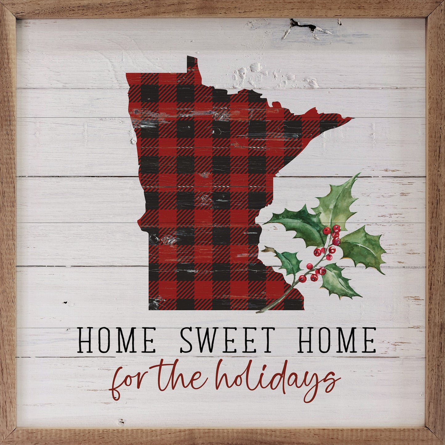 Personalized State Home Sweet Home For The Holidays Whitewash