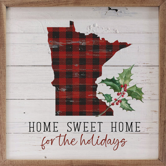 Personalized State Home Sweet Home For The Holidays Whitewash