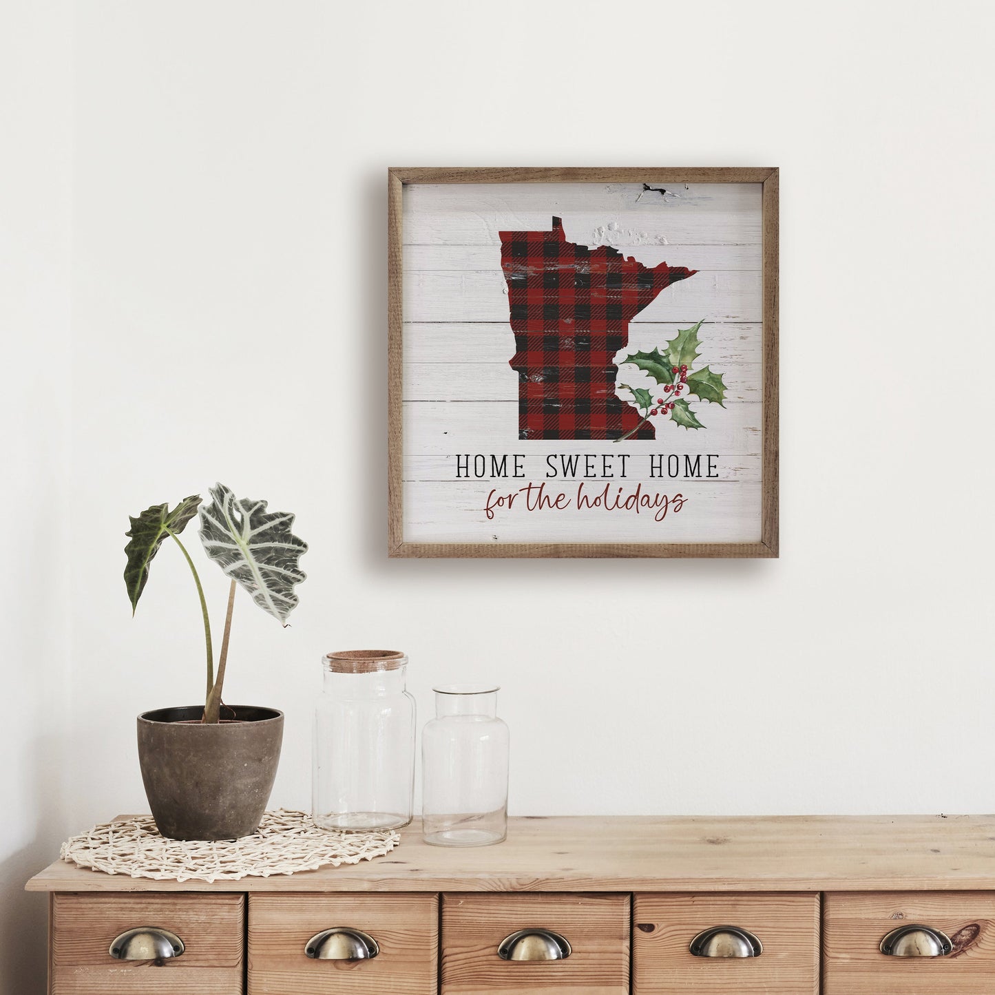 Personalized State Home Sweet Home For The Holidays Whitewash