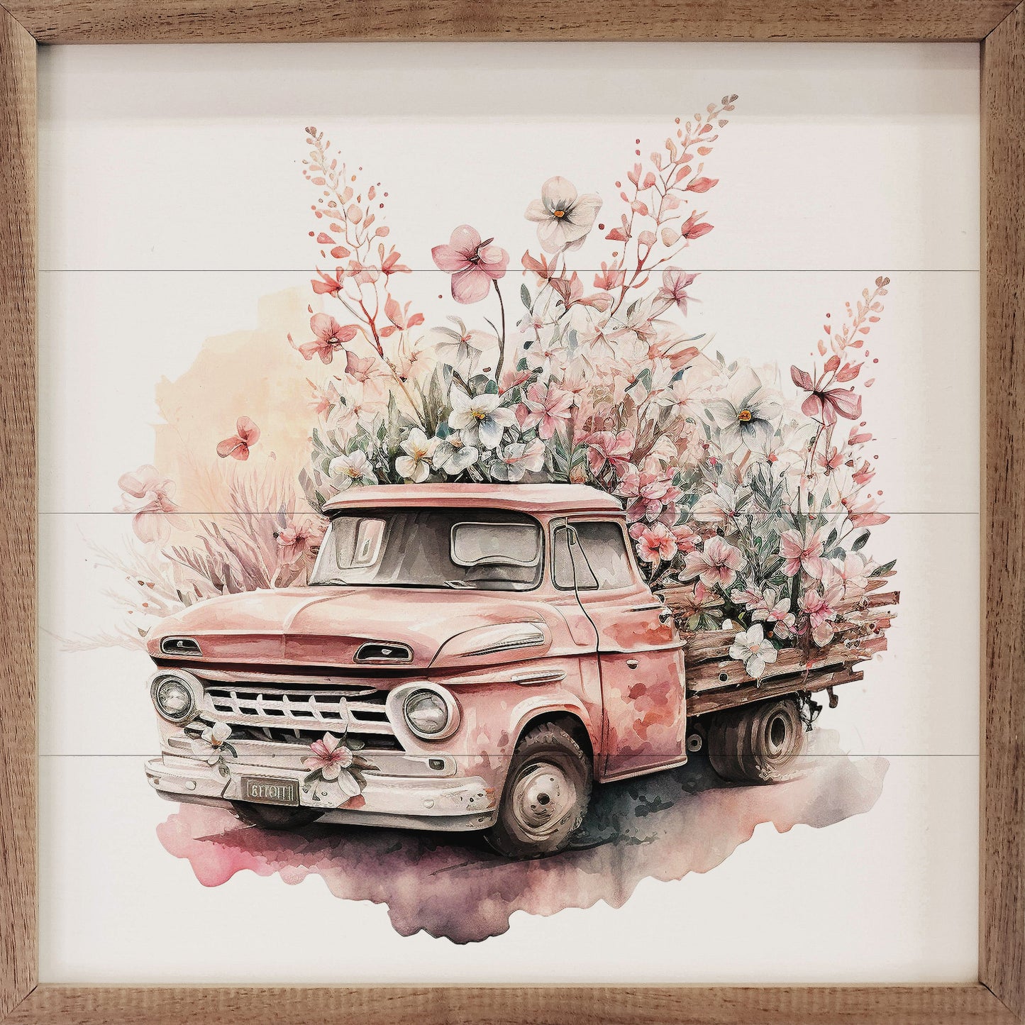 Pink Truck With Flat Box Flowers